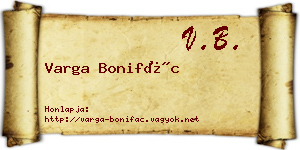 Varga Bonifác névjegykártya